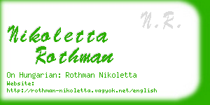 nikoletta rothman business card